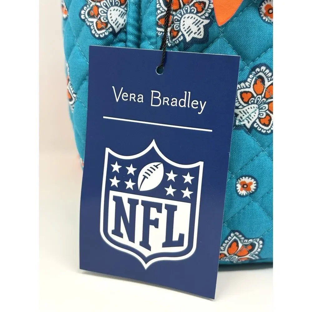 Vera Bradley NFL Miami Dolphins Small Backpack Quilted Cotton Bandana Print NWT